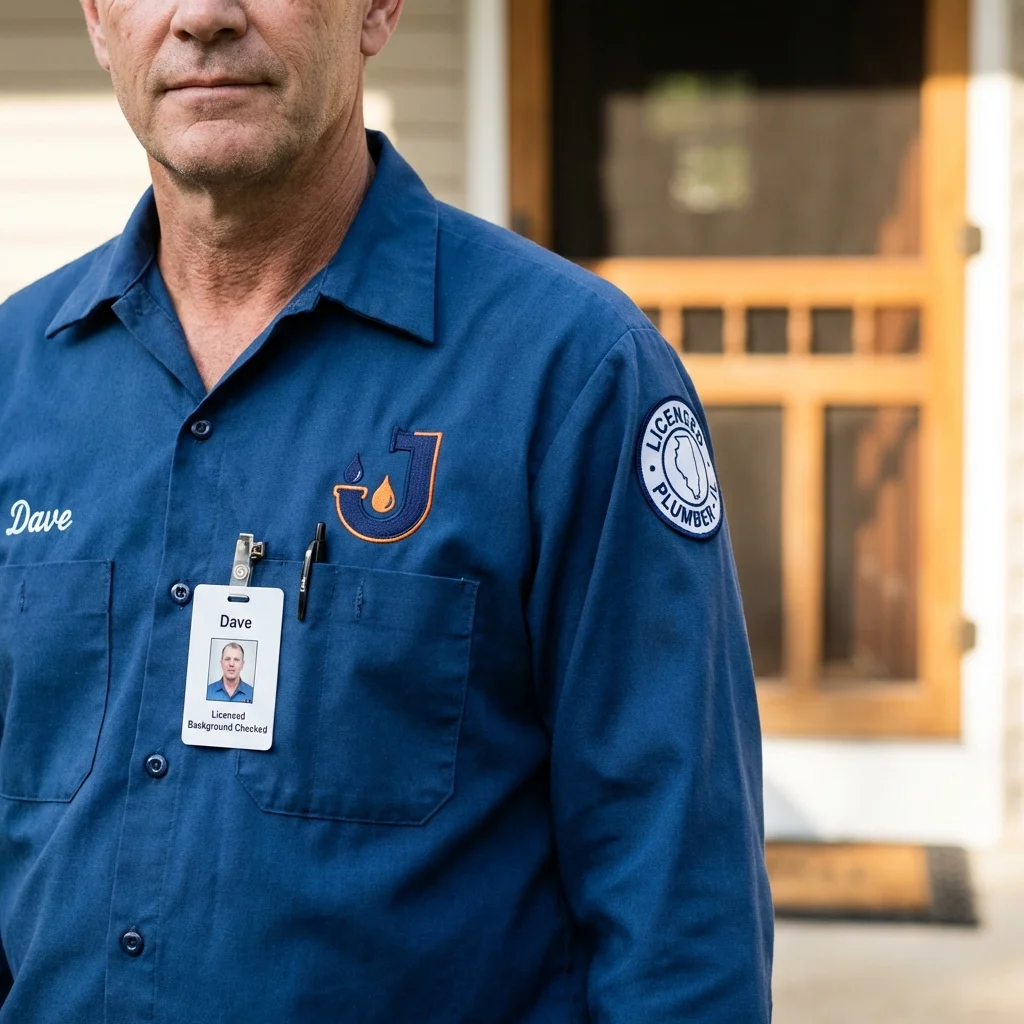 Licensed plumber showing ID badge in Ripley, OH