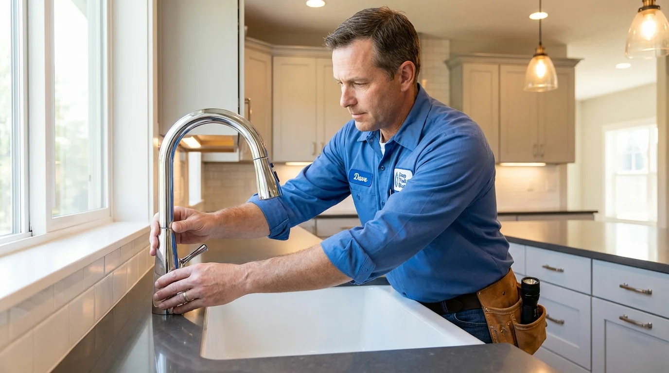Kitchen faucet installation by Johns Plumbing LLC in Ripley